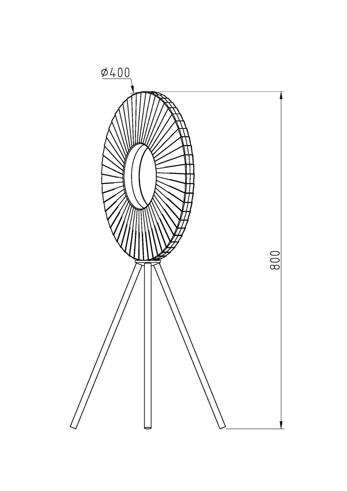 Riley LED Stehlampe oder Tischlampe mit weißem Stoffschirm und schwarzen Dreibeinbeinen