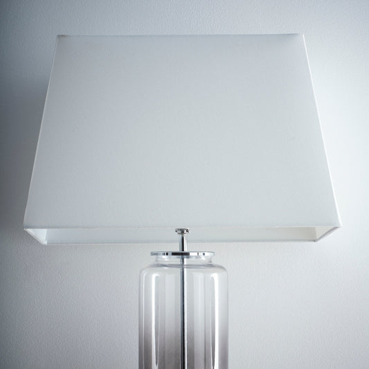 Weißer moderner rechteckiger Leinen-Lampenschirm für Tisch- oder Stehlampen erhältlich in 13", 15", 17" oder 21"