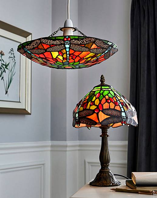 14" (36cm) Mitcham Tiffany Easy Fit Nicht elektrische Pendelleuchte Schirm
