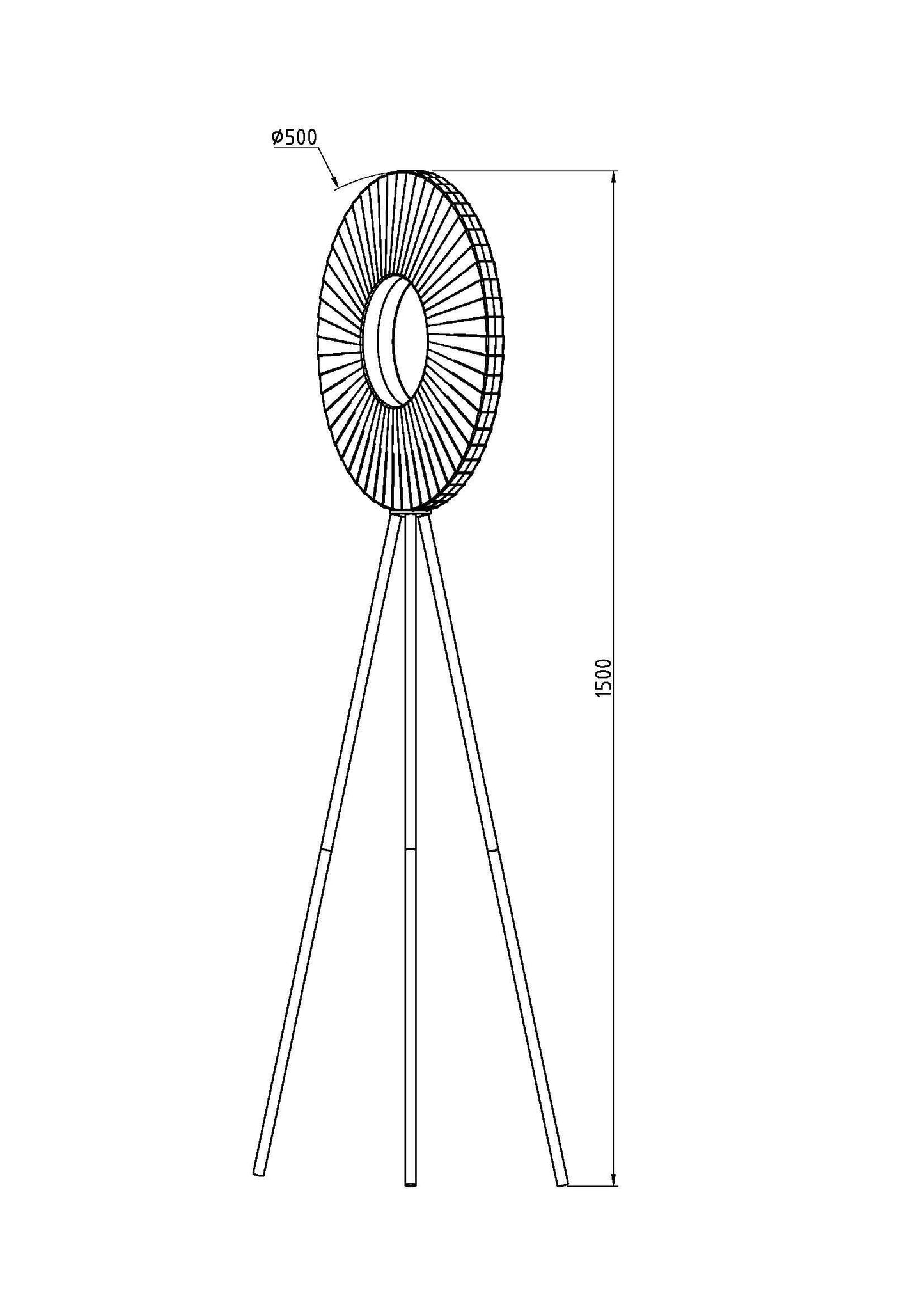 Riley LED Stehlampe oder Tischlampe mit weißem Stoffschirm und schwarzen Dreibeinbeinen