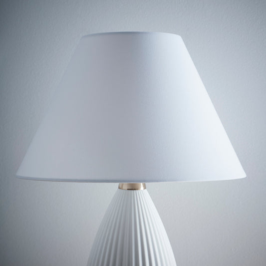 Weißer Coolie Leinenlampenschirm erhältlich für Tischlampe, Stehlampe oder Deckenleuchte